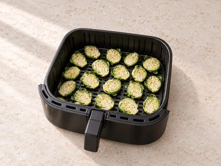 Step 5: Spread the sprouts in one layer without crowding. Cook in batches if needed.