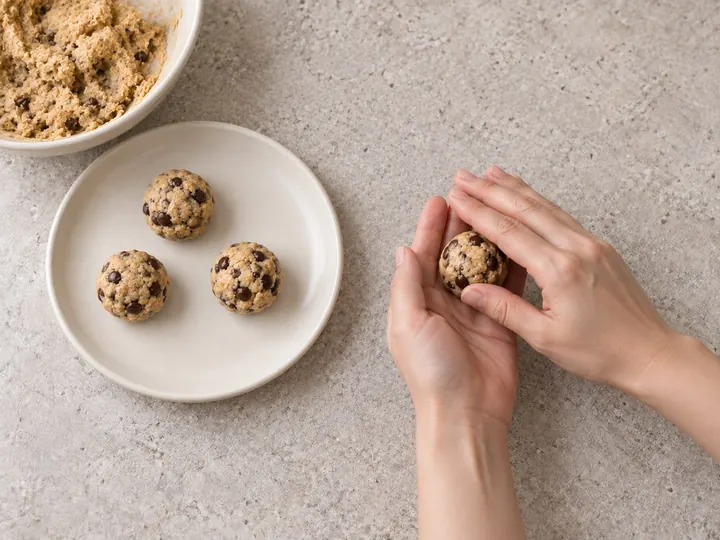 Step 5: Roll the cookie dough into balls of about 1 1/2 tablespoons.