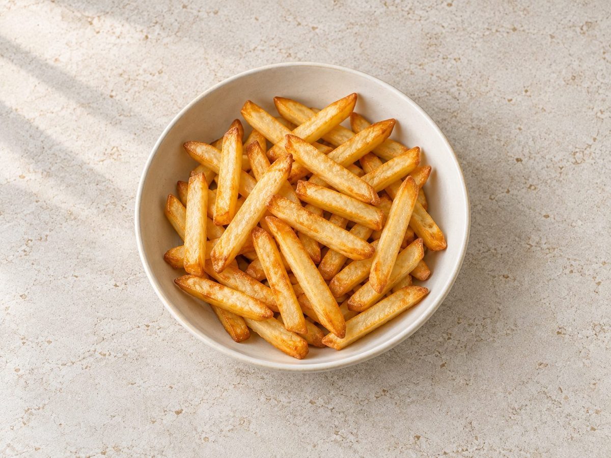 A bowl of golden, crispy french fries