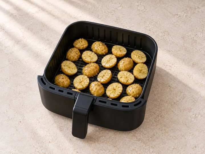 Step 6: Spread the potatoes in one layer without overlapping. Cook in batches if needed.