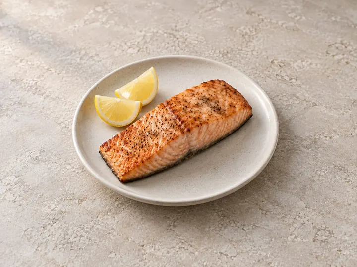 Step 7: Serve the salmon with lemon wedges.