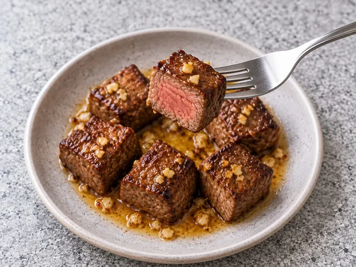 Step 8: Serve the steak bites right away.